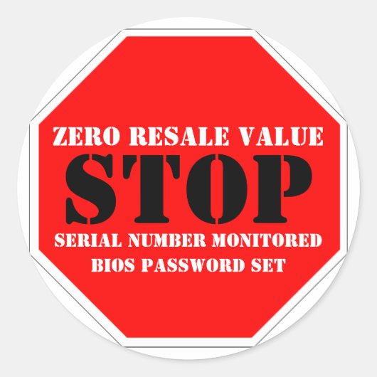 Sticker met diefstalwaarschuwingswaarschuwing (Voorkant)