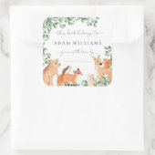 Sticker met dieren uit het bos en witte boekplaat (Tas)