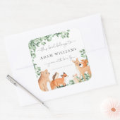 Sticker met dieren uit het bos en witte boekplaat (Envelop)