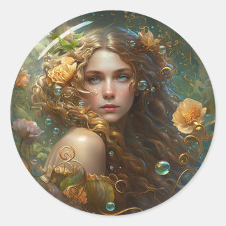 Sticker met een fantasievol vormig design