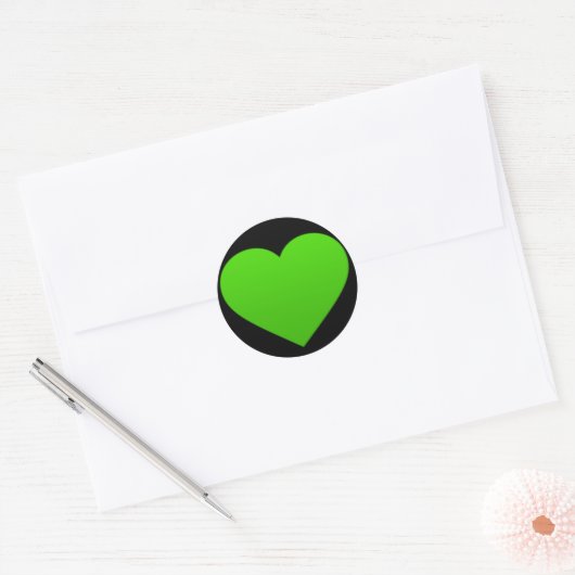 sticker met een groen hart (Envelop)