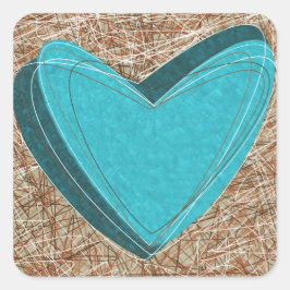 Sticker met een heerlijk turquoise hart