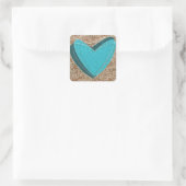 Sticker met een heerlijk turquoise hart (Tas)