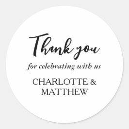 Sticker met een klassieke ronde zwarte en witte br