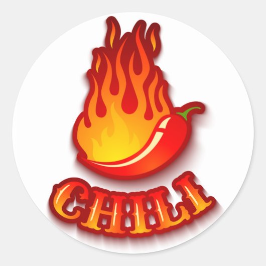 Sticker met een rode hete chili peper (Voorkant)