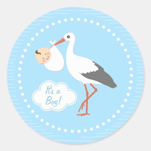 Sticker met een schattige baby Baby shower (Voorkant)