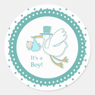 Sticker met een schattige baby Baby shower