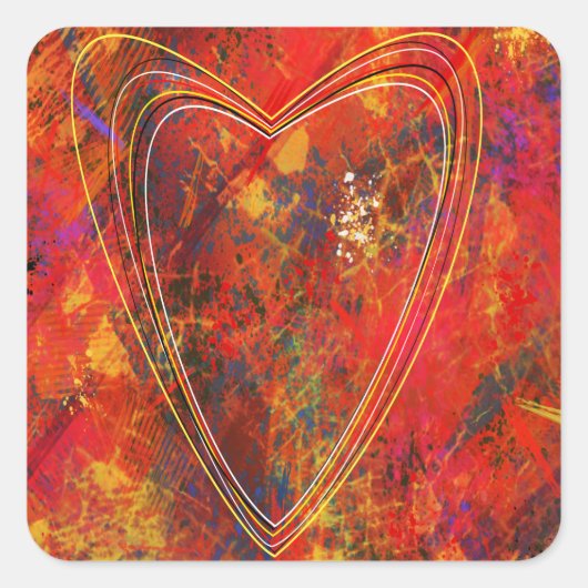 Sticker met een vlammend hart (Voorkant)