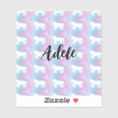 Sticker met eenhoorn cute preppy (Vel)
