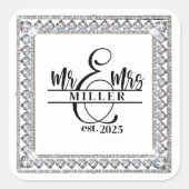 Sticker met eigen naam voor Mr. & Mrs. (Voorkant)