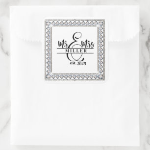 Sticker met eigen naam voor Mr. & Mrs.