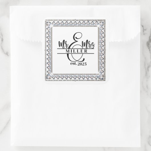 Sticker met eigen naam voor Mr. & Mrs. (Tas)
