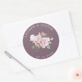 Sticker met elegante bloemige monogram Rozentuin (Envelop)