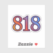 Sticker met engelennummer 818 voor succes (Vel)