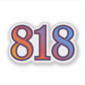Sticker met engelennummer 818 voor succes (Voorkant)