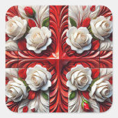 Sticker met Engels Rozen Design (Voorkant)