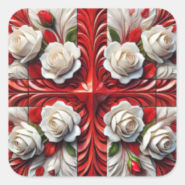 Sticker met Engels Rozen Design