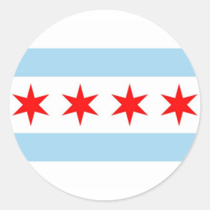 Sticker met Flag of Chicago, Illinois