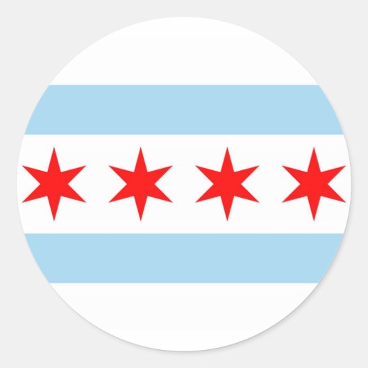 Sticker met Flag of Chicago, Illinois (Voorkant)
