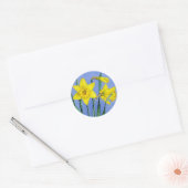 Sticker met geel geverfde bloem, voorlenteslaffodi (Envelop)