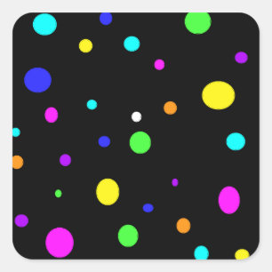 Sticker met gekleurde orbs-vierkant