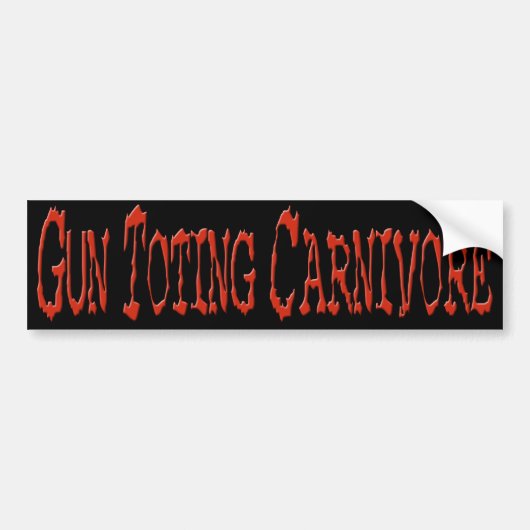 Sticker met gewapende vleeseter in het rood (Voorkant)