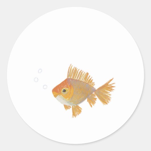 Sticker met Goldfish Illustratie (Voorkant)