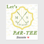 Sticker met golfthema "Let's Par-t-shirt" (Vel)