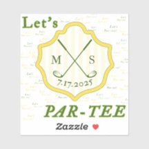 Sticker met golfthema "Let's Par-t-shirt"