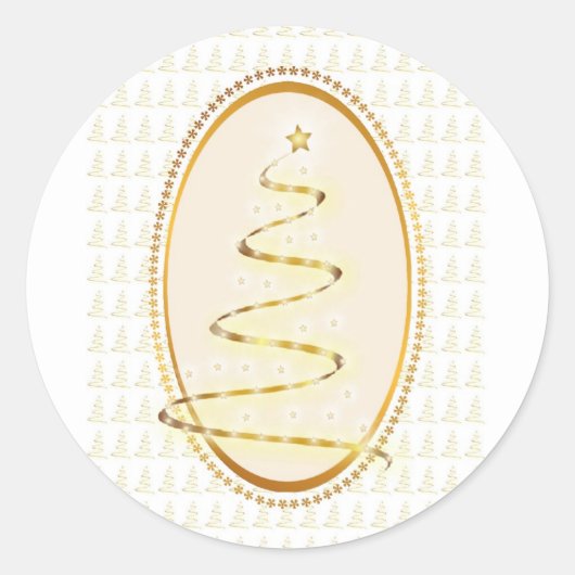 Sticker met gouden kerstbomen (Voorkant)