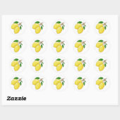 Sticker met grote verse citroenen en groene blader (Vel)