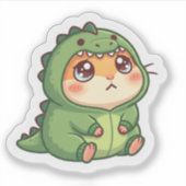 Sticker met hamster in dinosaurus kostuum (Voorkant)
