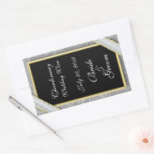 Sticker met het label "Black Gold and Diamonds Wed (Envelop)