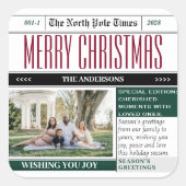 Sticker met het thema kerstvakantie krant (Voorkant)