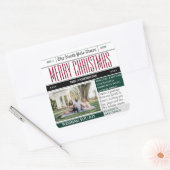 Sticker met het thema kerstvakantie krant (Envelop)