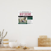 Sticker met het thema kerstvakantie krant poster (Keuken)