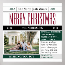 Sticker met het thema kerstvakantie krant poster