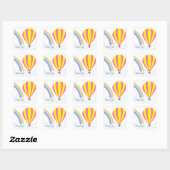 Sticker met hete luchtballon - Witte achtergrond (Vel)
