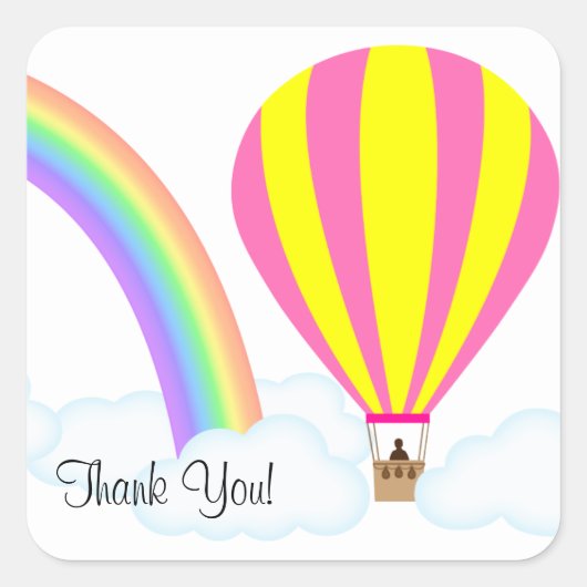 Sticker met hete luchtballon - Witte achtergrond (Voorkant)