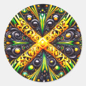 Sticker met Jamaicaanse kleuren Design (Voorkant)