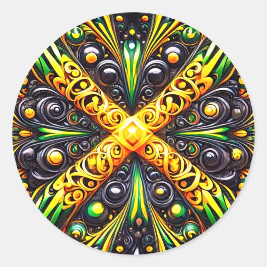 Sticker met Jamaicaanse kleuren Design (Voorkant)