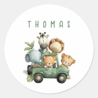 Sticker met jungle dieren rond
