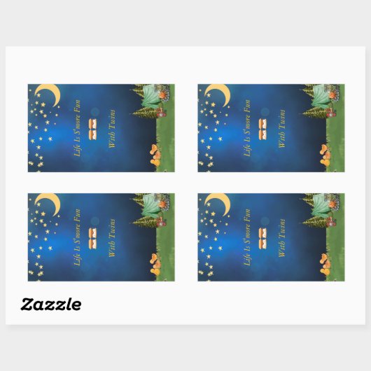 Sticker met kampvuur en S'mores (Vel)