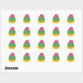 Sticker met Kawaii Cartoon Cactus en een Smiley Ge (Vel)