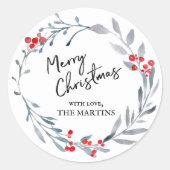 Sticker met kerstblauw (Voorkant)