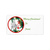 Sticker met kerstcadeau voor geit Label (Voorkant)