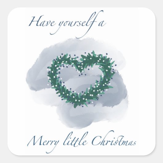 Sticker met kerstillustratie (Voorkant)