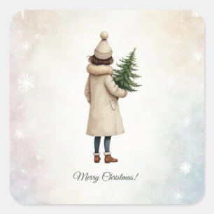 Sticker met kerstontwerp