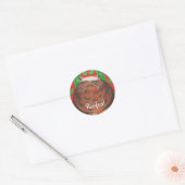 Sticker met kerstpud 'Purrfect'. (Envelop)