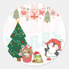 Sticker met kerstthema